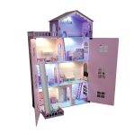 خانه باربی چوبی 4طبقه درب‌دار